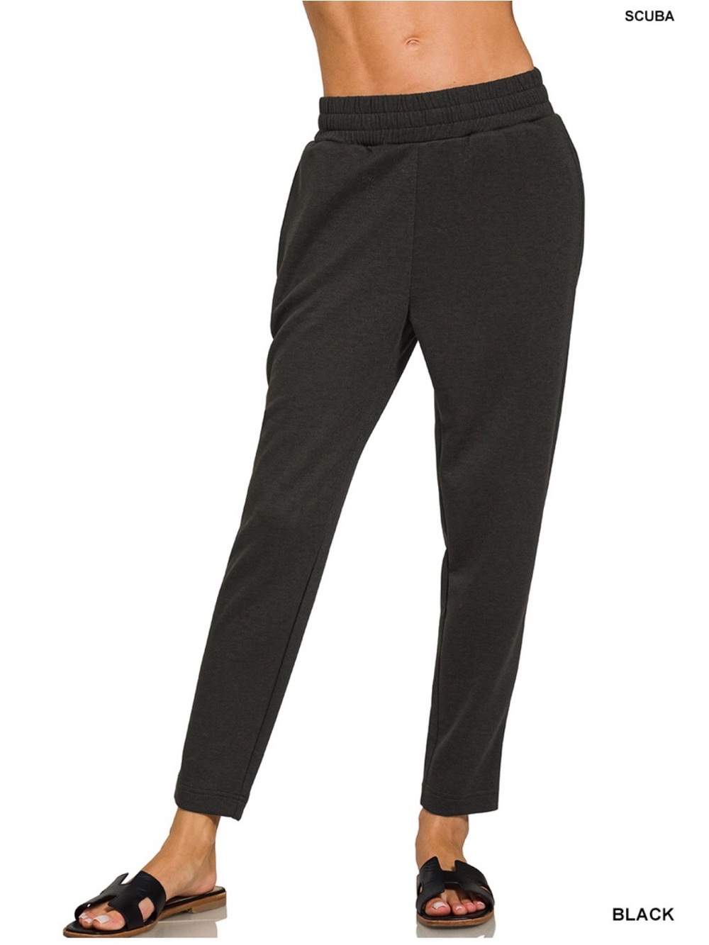 Zenana Outfitters Black Slim Tapered Jogger Pants